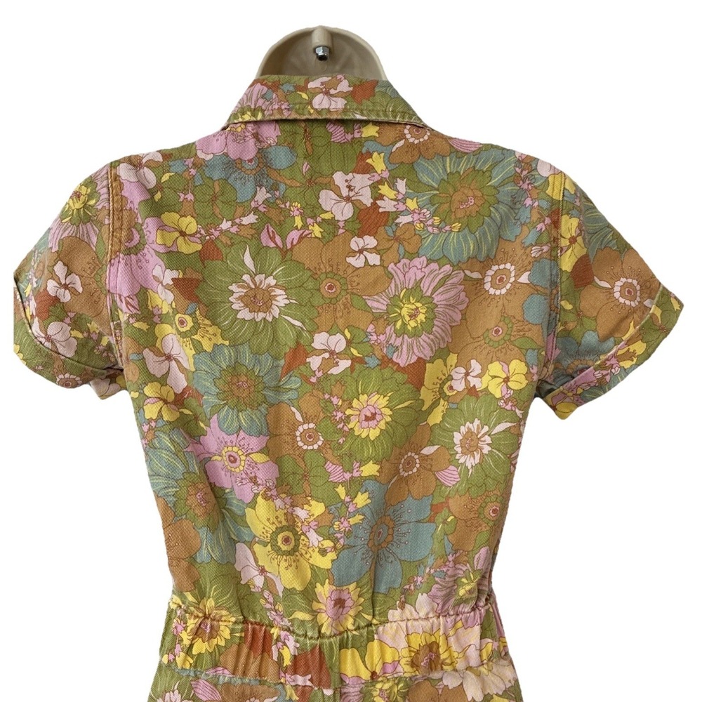 Show Me Your MuMu XS Denim Floral Boho Cannon Romper Groovy Blooms Extra Small - Picture 5 of 13